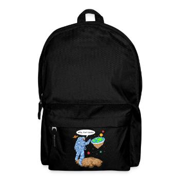 Flach-Erde-Astronauten-Shirt - Rucksack - Schwarz - Vorne