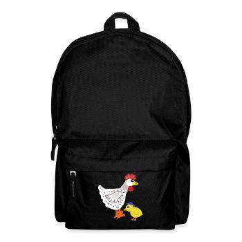 Poulet coloré avec poussins enfants de Pâques - Sac à dos - noir - Devant