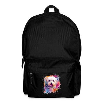 Colorful Maltese Dog Splash Art - Backpack - black - Front