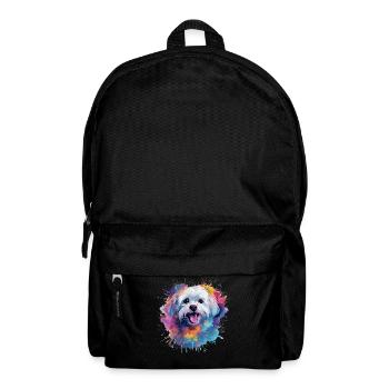 Colorful Maltese Splash Art Dog - Backpack - black - Front