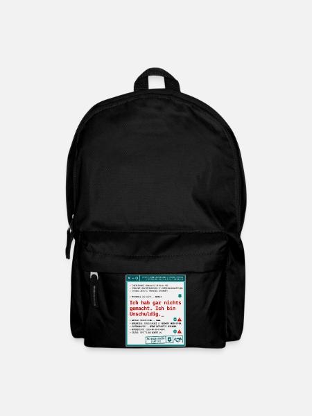 Polizei Protokoll Akte Unschuldig - Rucksack - Schwarz