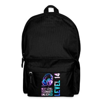 14th Birthday Boy Girl Teenager Level 14 - Backpack - black - Front