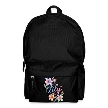 Lily Aquarellblüten - Rucksack - Schwarz - Vorne