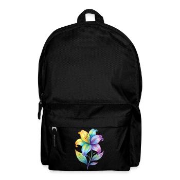Rainbow Lily Watercolor Painting - Backpack - black - Front