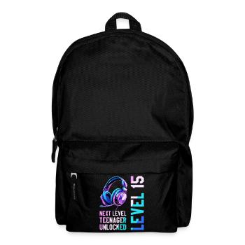 15th Birthday Boy Girl Teenager Level 15 - Backpack - black - Front
