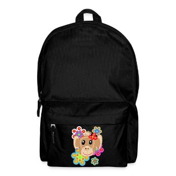 Fleurs d’été Vintage Vintage de Singe Rétro Singe - Sac à dos - noir - Devant