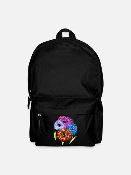Flowers Summer Garden Flower Blossoms Flora - Backpack - black
