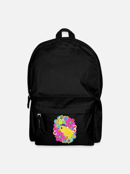 Retro Floral Chick Kids Child Chickens - Backpack - black