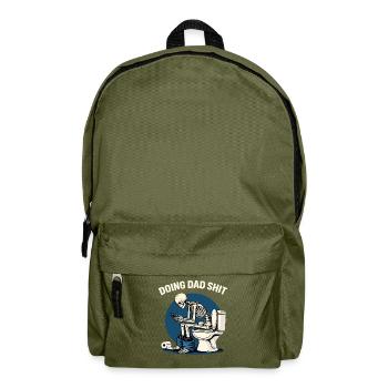 Chemise de papa drôle Humour squelette toilettes - Sac à dos - vert olive - Devant