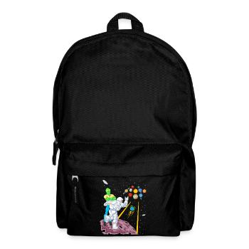 Astronaut and Alien Bowling in Space Galaxy Game - Backpack - black - Front