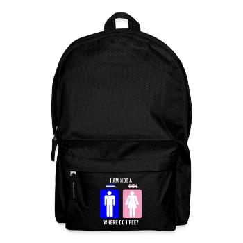Non-Binary Where Do I Pee Gender Identity Graphic - Backpack - black - Front