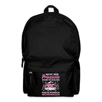 Camping Prinzessin Wohnwagen Camper Campingplatz - Rucksack - Schwarz - Vorne