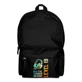 19e anniversaire garçon fille adolescente niveau 19 - Sac à dos - noir - Devant