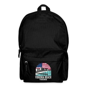 Virginia Beach City Virginia American Flag - Backpack - black - Front