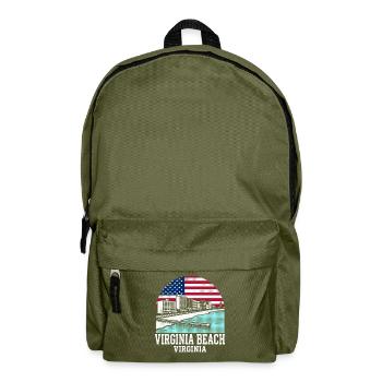 Virginia Beach City Virginia American Flag - Rucksack - Olivgrün - Vorne