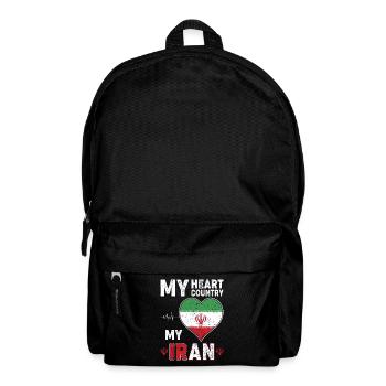 Heart for Iran Flag Heart - Backpack - black - Front