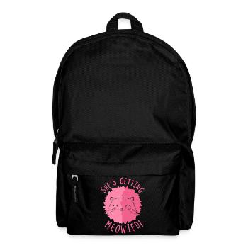 She's Getting Meowied Cat Bridal Pun - Backpack - black - Front