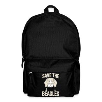 Save the Beagles – Beagle Line Art - Backpack - black - Front