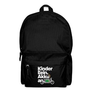Kinder Rein Akku An E Bike Spruch - Rucksack - Schwarz - Vorne