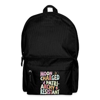 Moon charged, patriarchy resistant - pastell - Rucksack - Schwarz - Vorne