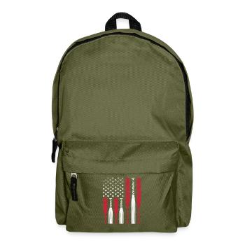 USA flag made of baseball bats - Backpack - olive green - Front