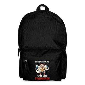 Gym BIN FREUNDLICH WILL NUR TRAINIEREN Lustig - Rucksack - Schwarz - Vorne