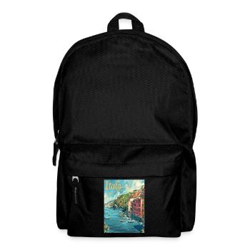 Italian coastal landscape of the Cinque Terre - Backpack - black - Front