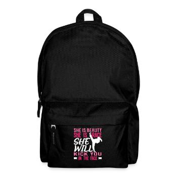 Karate Girl Beauty Grace Kicks In The Face - Backpack - black - Front