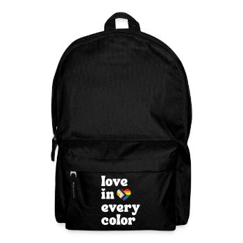 Love in every Color Pride LGBTQIA Regenbogen Herz - Rucksack - Schwarz - Vorne