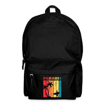 Paradise Surf été | Surf & Beach Retro Vintage - Sac à dos - noir - Devant