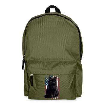 Grumpy Black Cat US Schwarze Katze - Backpack - olive green - Front