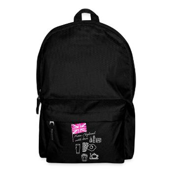 EXANGLIA (Pink + Weiß) - Rucksack - Schwarz - Vorne