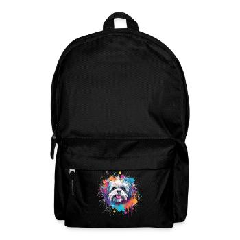 Shih Tzu Dog Splash Art Bunt - Rucksack - Schwarz - Vorne