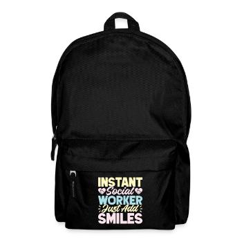 Social Worker Quota Just Add Smiles Social Work - Backpack - black - Front
