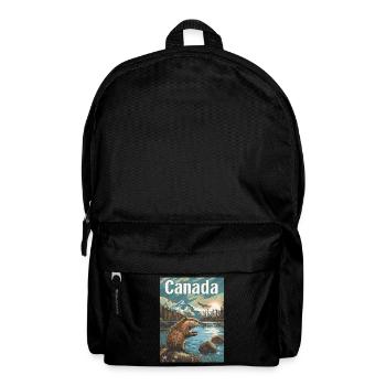 Natural Wonders of Canada Landscape by the Lake with Beaver - Backpack - black - Front