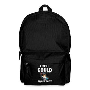 Ich Wette Ich Kann Das Drucken 3D Drucker Katze - Rucksack - Schwarz - Vorne