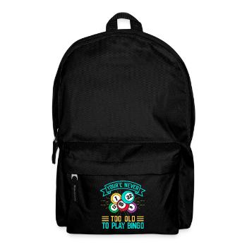 Bingo Game Never Too Old To Play Bingo - Rucksack - Schwarz - Vorne