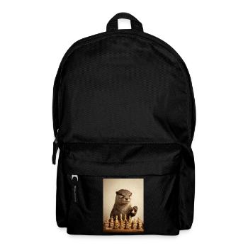Otter spielt Schach - Rucksack - Schwarz - Vorne