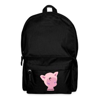 Pink Cat Head: Neon Purple Look - Backpack - black - Front