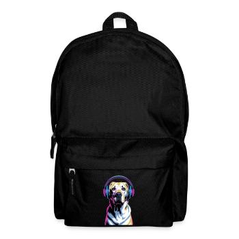Labrador avec casque - Sac à dos - noir - Devant