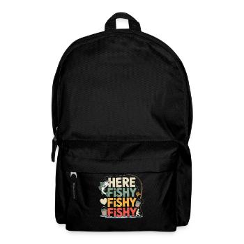 Here Fishy Fishy Gift Anglers and Fish Fans - Backpack - black - Front