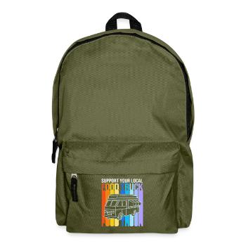 Snack Food Truck - Backpack - olive green - Front