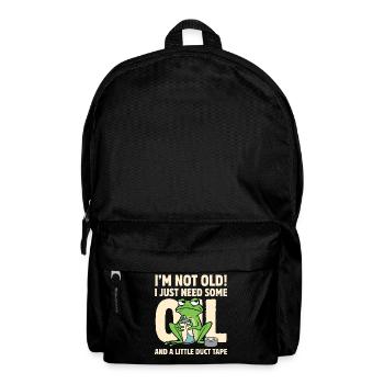 Old? I Just Need Oil and Tape Frog - Backpack - black - Front