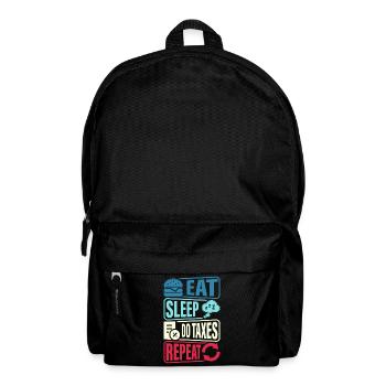 Essen Schlafen Steuern Wiederholen - Rucksack - Schwarz - Vorne