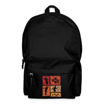Boccia et joueur de pétanque graphique rétro - Sac à dos - noir - Devant