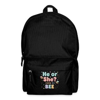 Gender Reveal He Or She Cousin To Bee Baby Shower - Backpack - black - Front