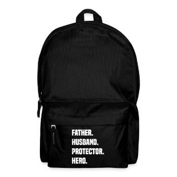 Vater, Ehemann, Beschützer, Heldentypografie - Rucksack - Schwarz - Vorne