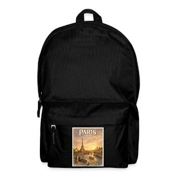 Paris Seine Vintage Travel Poster - Backpack - black - Front