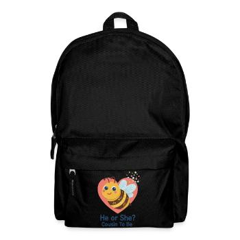 Gender Reveal He Or She Cousin To Be Baby Shower - Backpack - black - Front