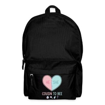 Gender Reveal He She Cousin To Bee Baby Shower - Backpack - black - Front